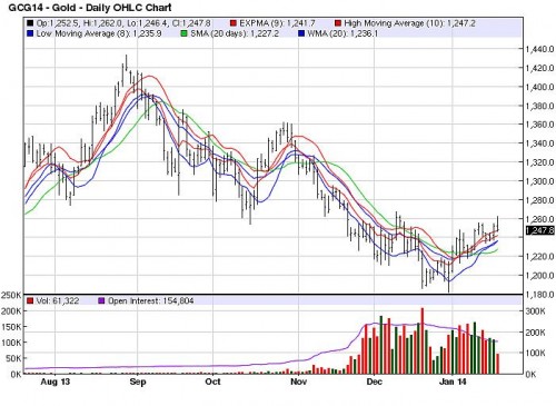 Goudprijs 24 januari 2014